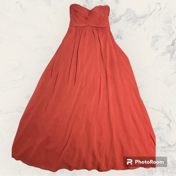 Azazie braidsmade burnt orange chiffon dress - Picture 3 of 7